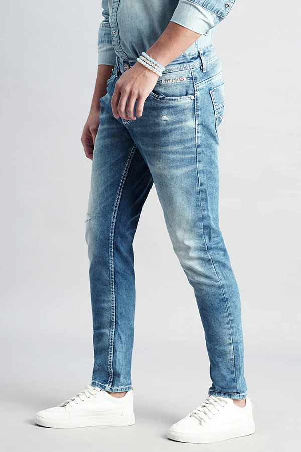 Med Blue 5 Pocket Low-Rise Ankle Length Jeans - Image 5