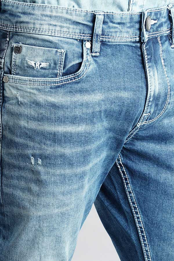 Med Blue 5 Pocket Low-Rise Ankle Length Jeans - Image 6