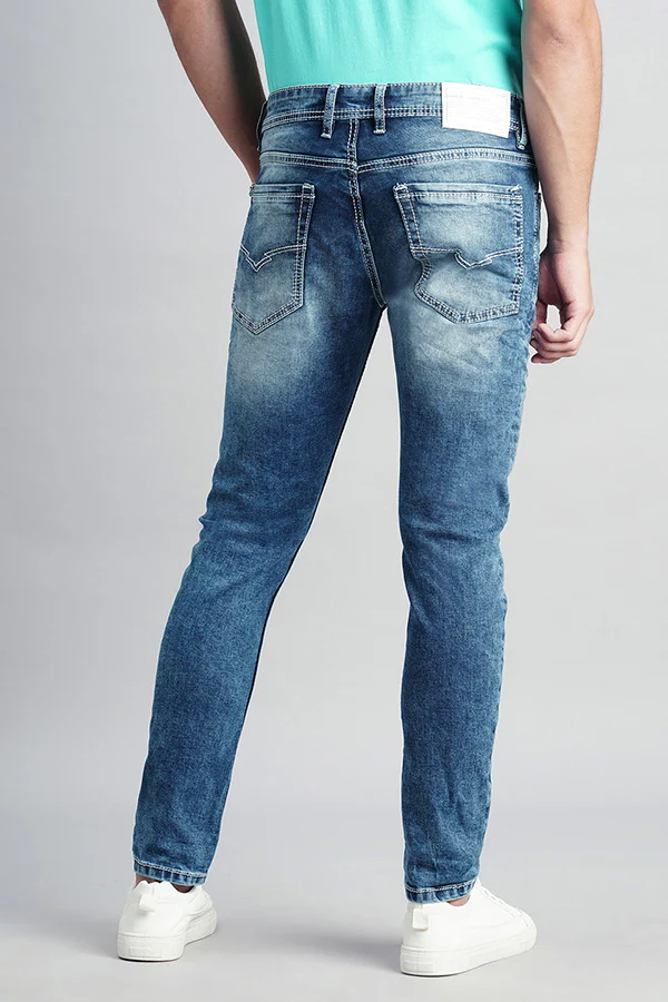 Med Blue 5 Pocket Low-Rise Ankle Length Jeans - Image 4