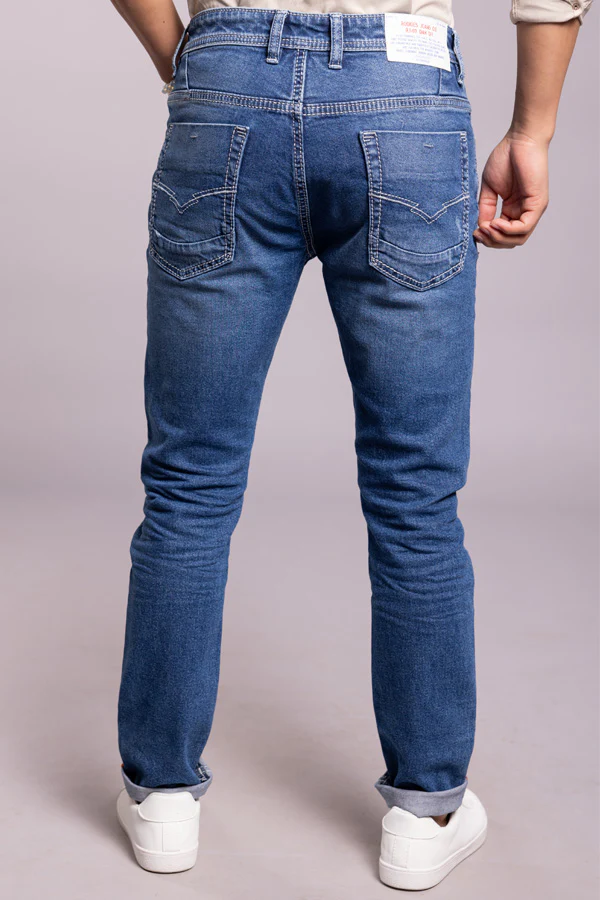 Med Blue 5 Pocket Low-Rise Ankle Length Jeans - Image 7