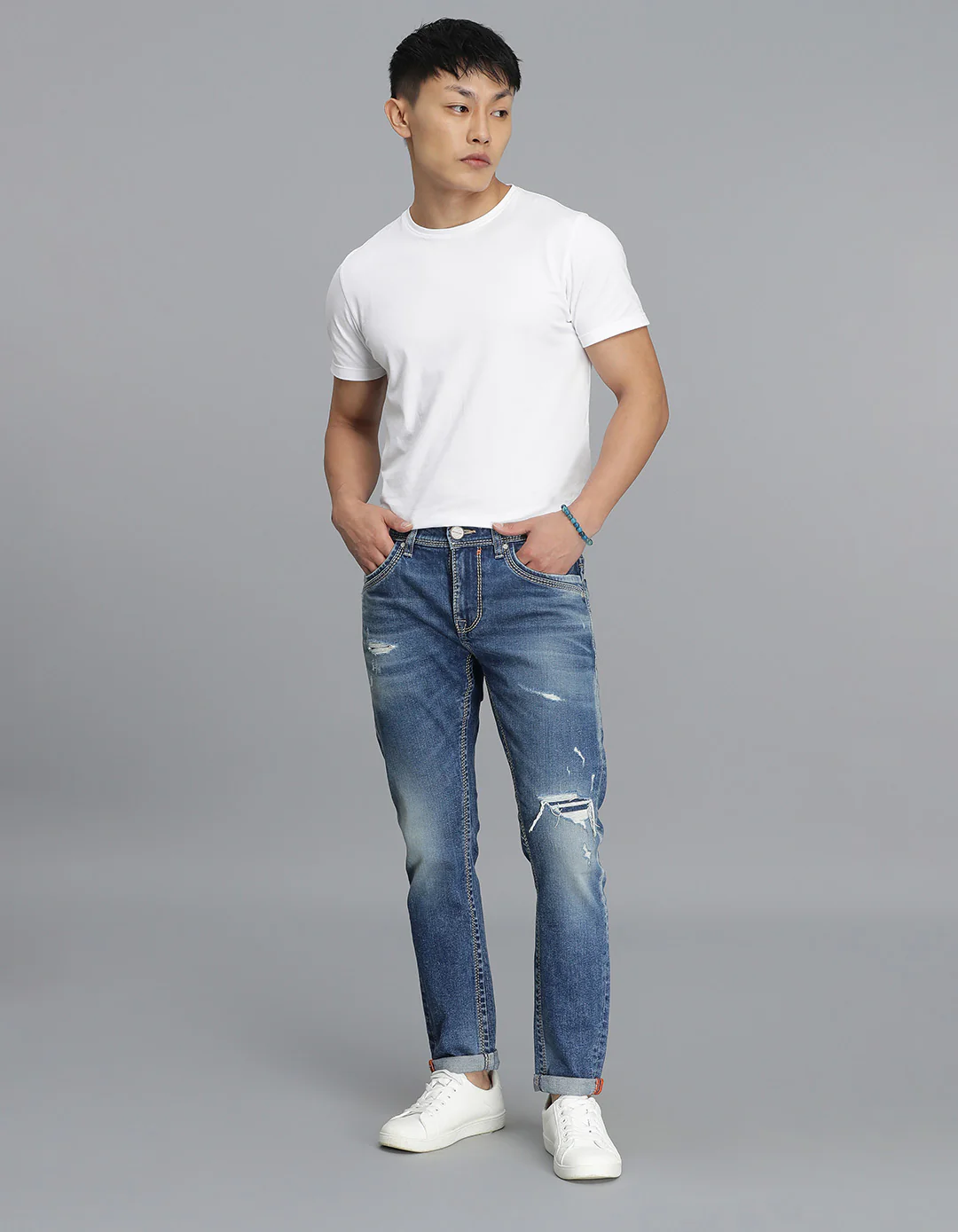 Med Blue 5 Pocket Low-Rise Ankle Length jeans - Image 2