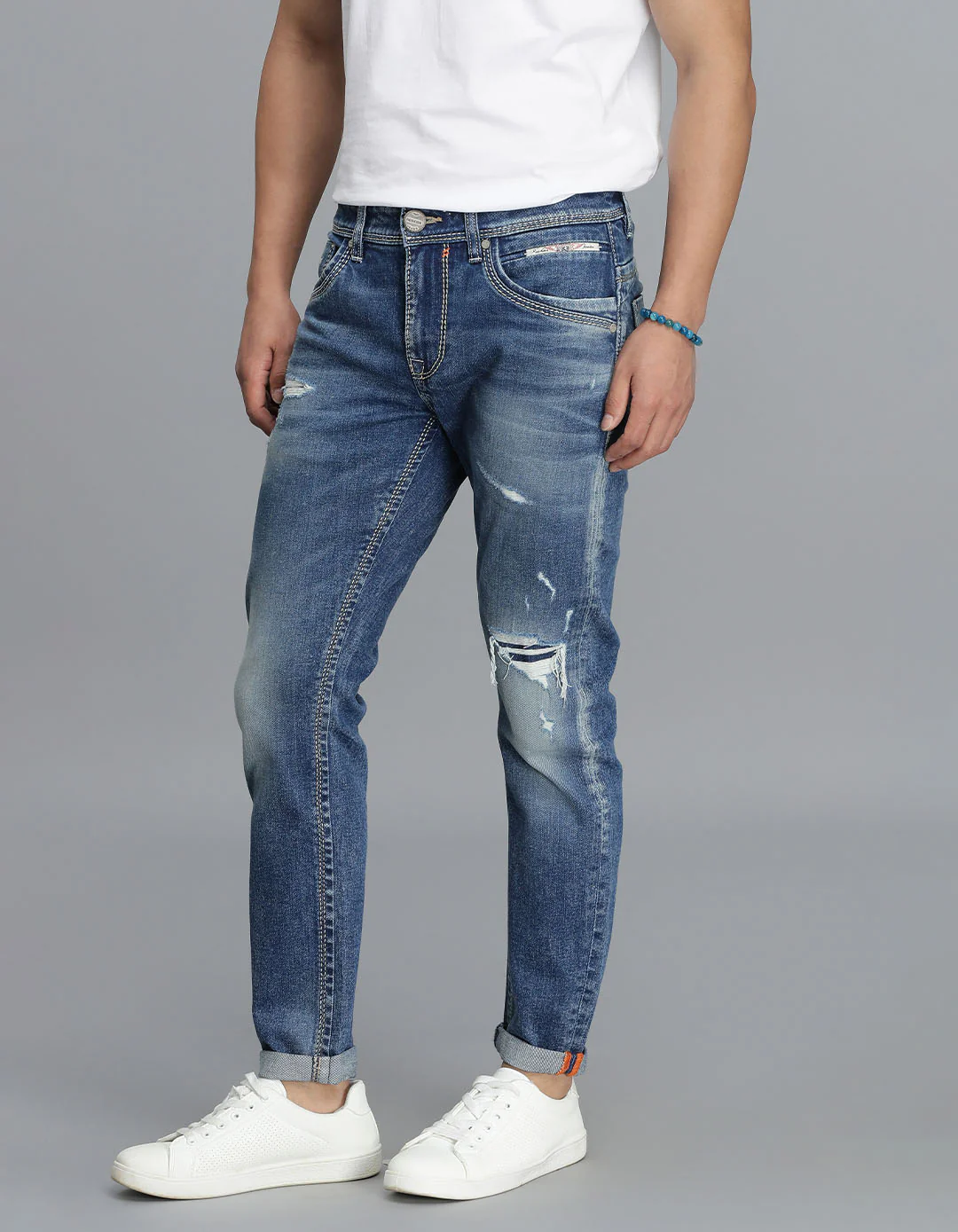Med Blue 5 Pocket Low-Rise Ankle Length jeans - Image 3