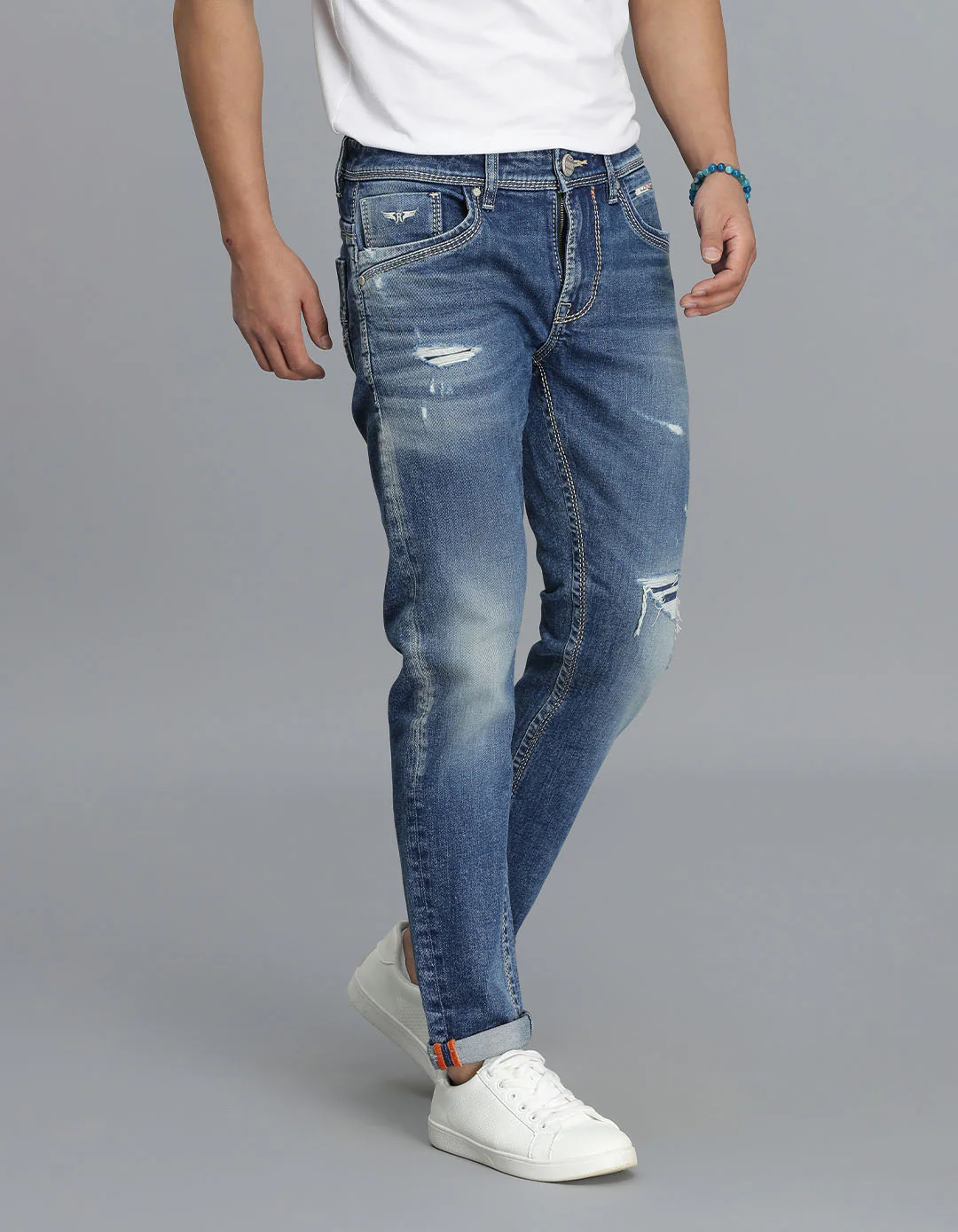Med Blue 5 Pocket Low-Rise Ankle Length jeans - Image 4