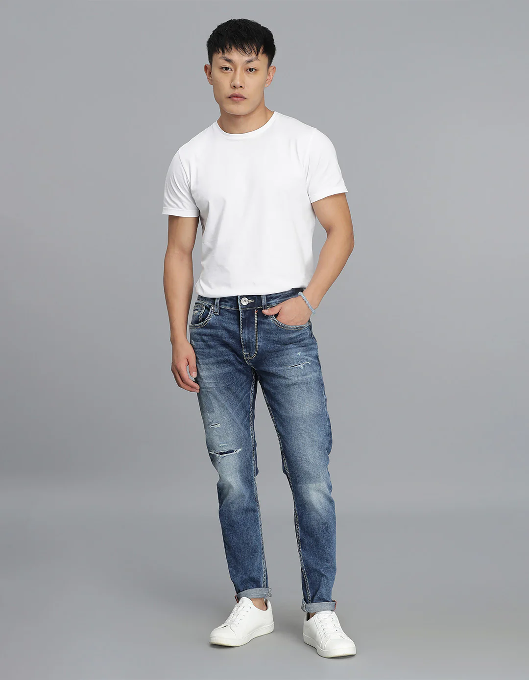 Med Blue 5 Pocket Low-Rise Ankle Length jeans - Image 2