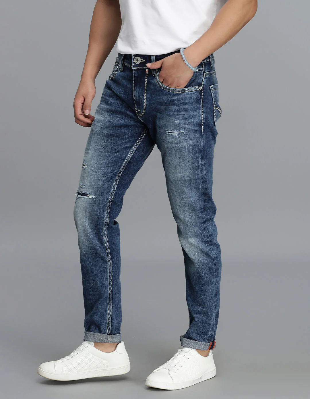 Med Blue 5 Pocket Low-Rise Ankle Length jeans - Image 3