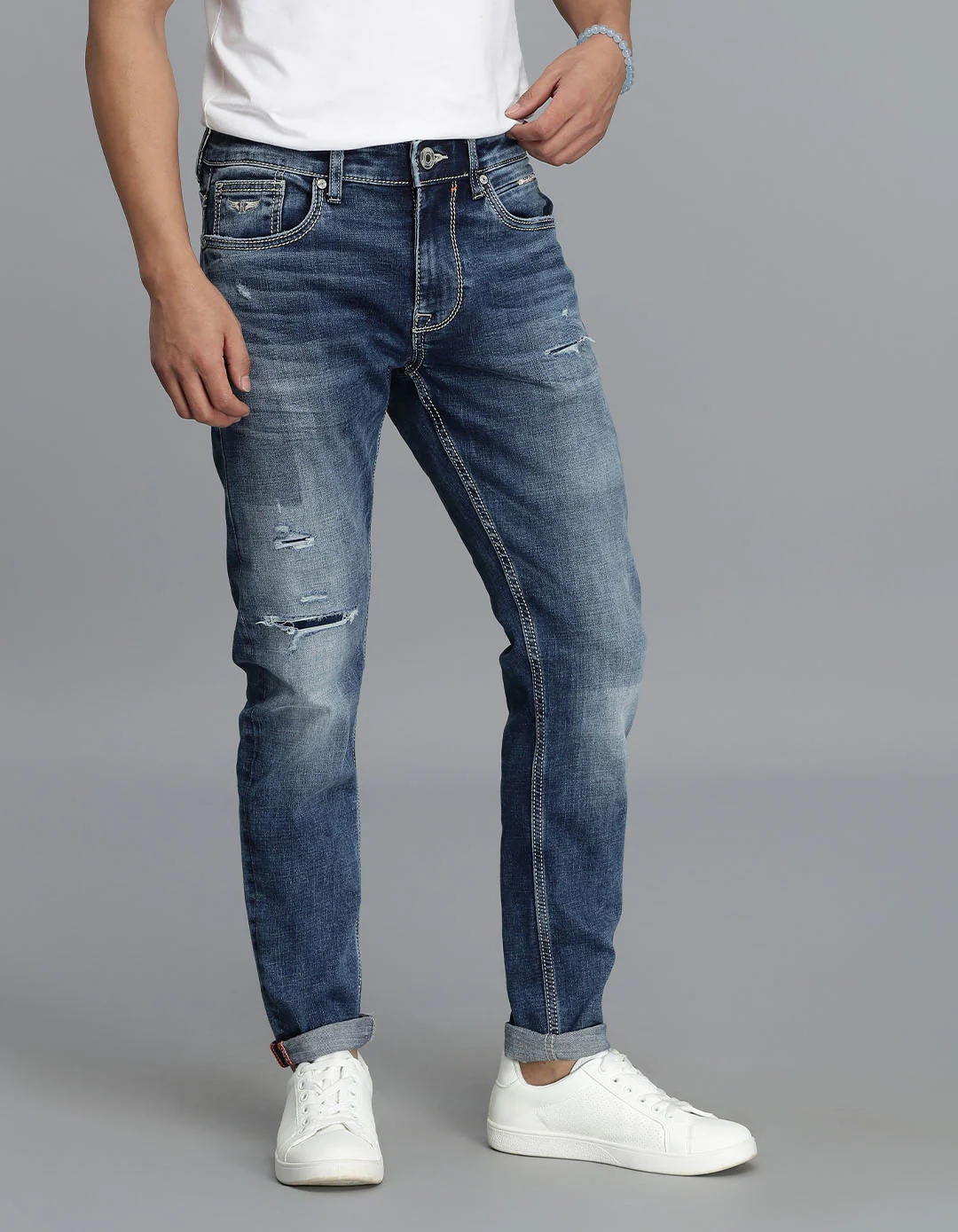 Med Blue 5 Pocket Low-Rise Ankle Length jeans - Image 4