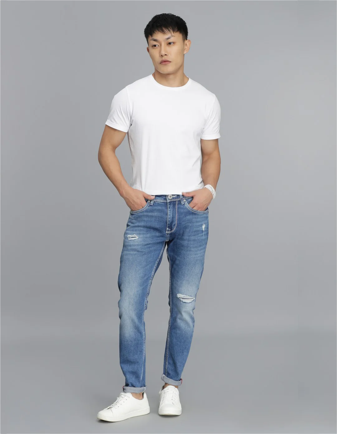 Med Blue 5 Pocket Low-Rise Ankle Length jeans - Image 2