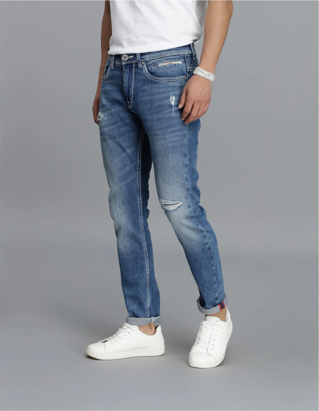 Med Blue 5 Pocket Low-Rise Ankle Length jeans - Image 3