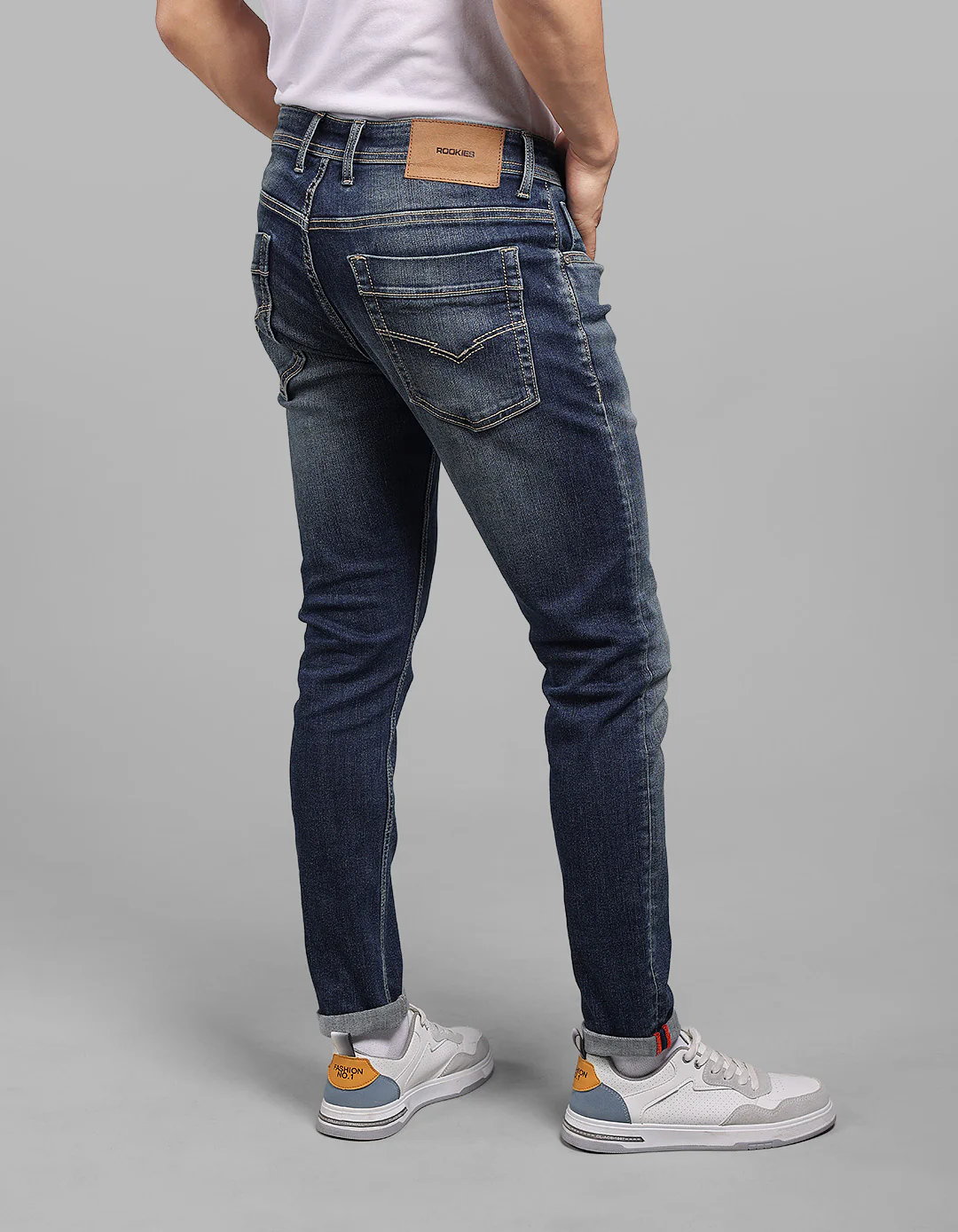 Med Blue 5 Pocket Low-Rise Ankle Length Stretch Jeans - Image 5