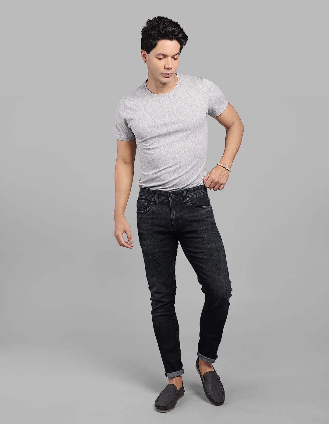 Med Blue 5 Pocket Low-Rise Ankle Length Stretch Jeans - Image 2