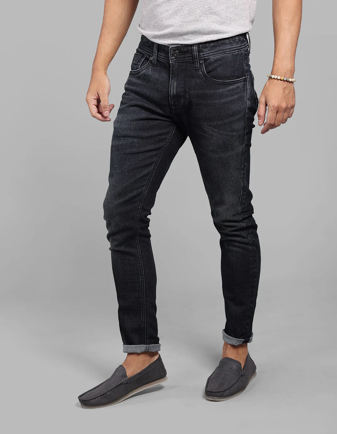 Med Blue 5 Pocket Low-Rise Ankle Length Stretch Jeans - Image 3
