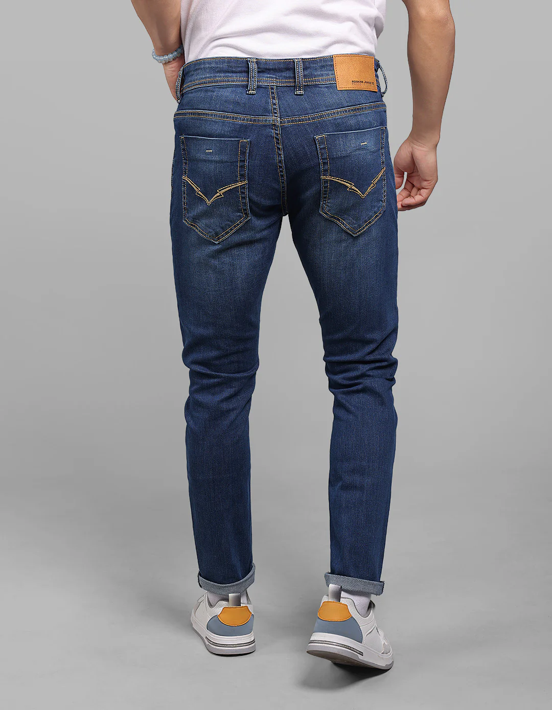 Med Blue 5 Pocket Low-Rise Ankle Length Stretch Jeans - Image 5
