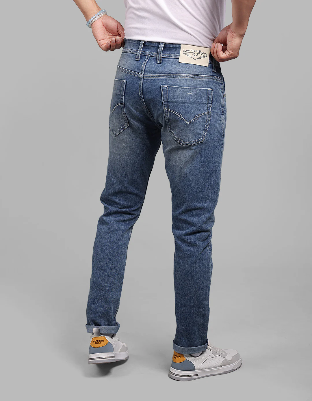 Med Blue 5 Pocket Low-Rise Ankle Length Stretch Jeans - Image 6