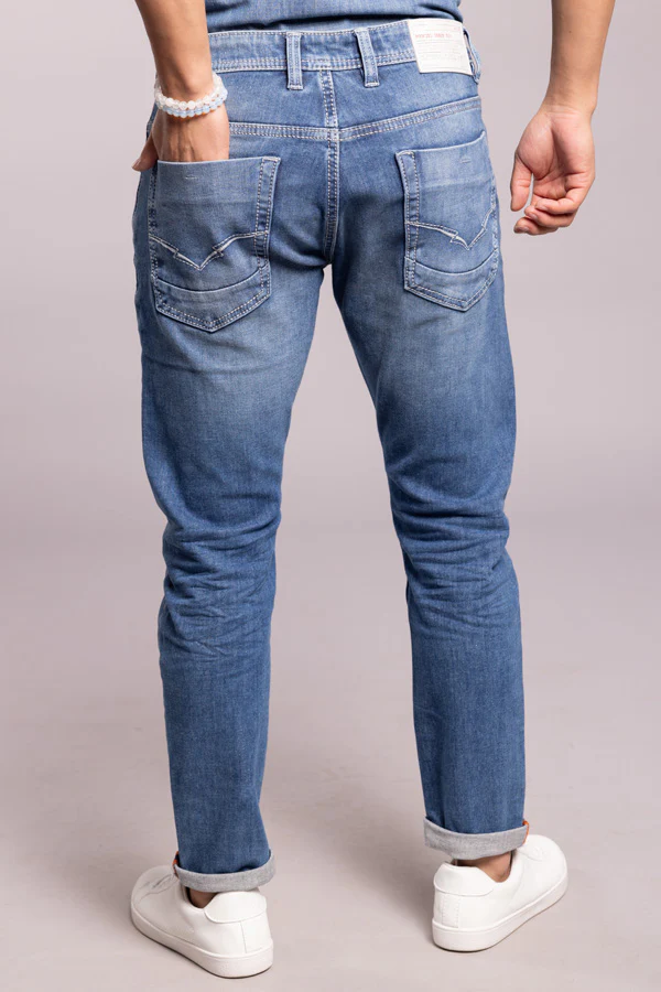 Med Blue 5 Pocket Low-Rise Ankle Length Jeans - Image 5