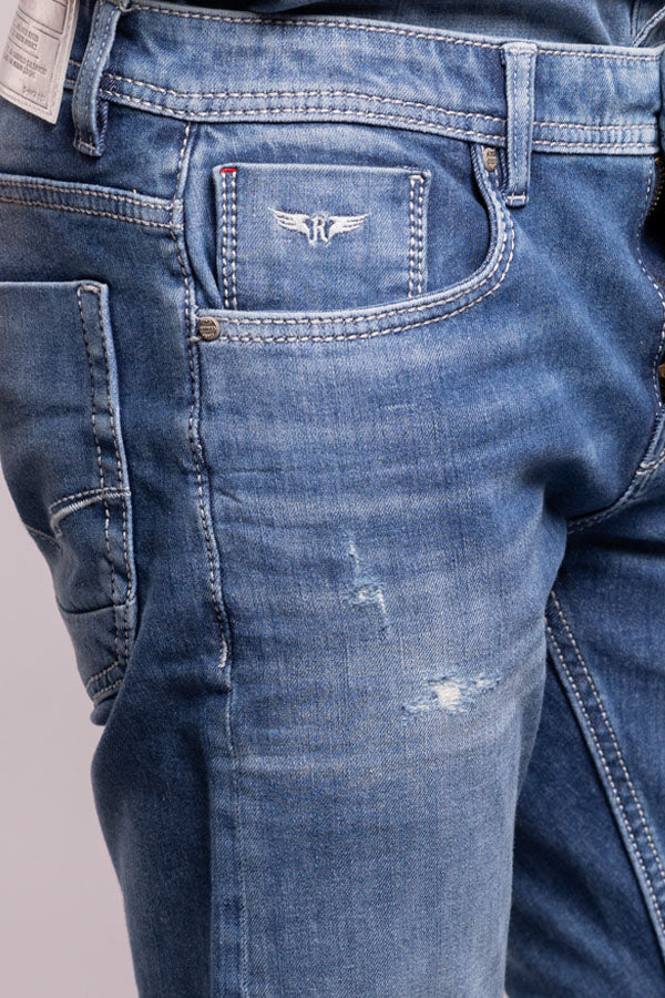 Med Blue 5 Pocket Low-Rise Ankle Length Jeans - Image 6