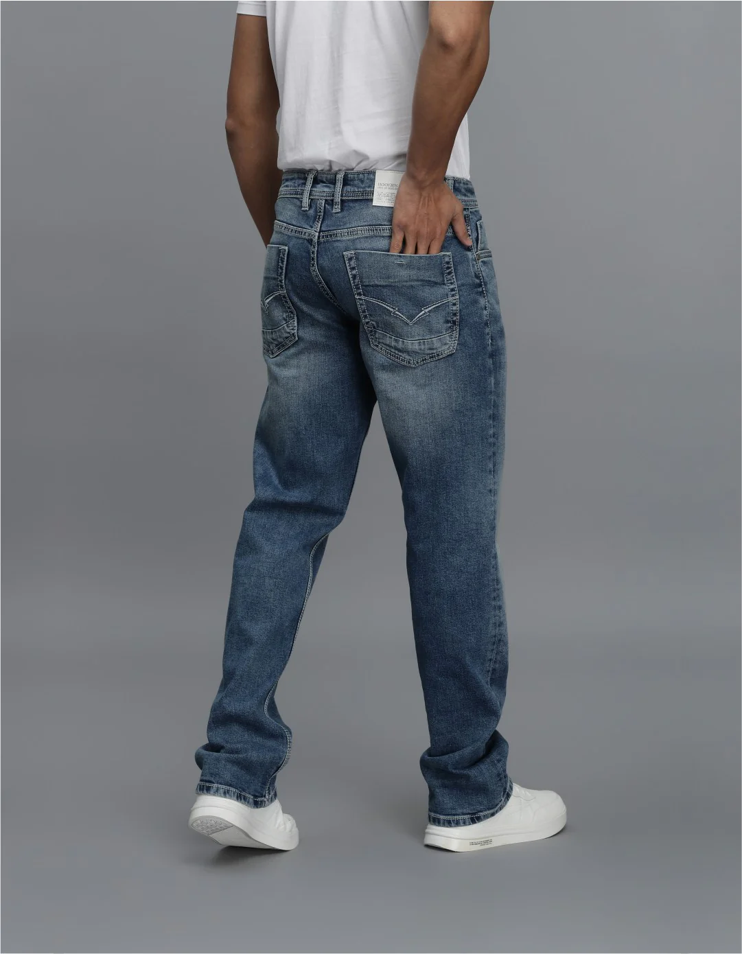 Med Blue 5 Pocket Midrise, Comfort And Straight Fit jeans - Image 5