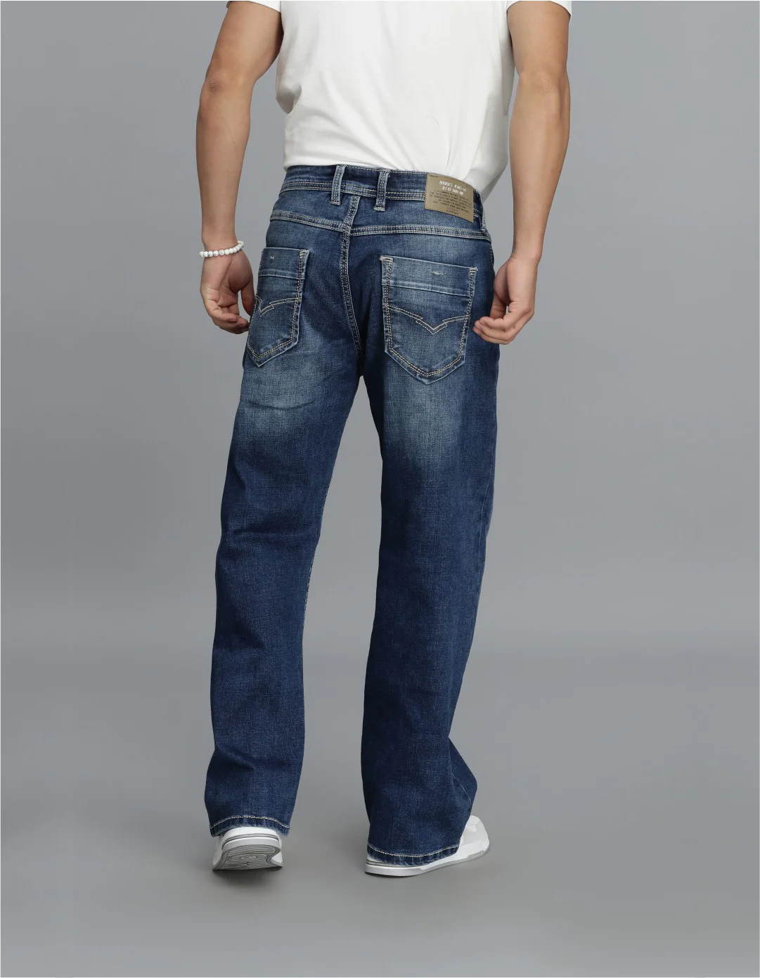 Med Blue 5 Pocket Midrise Loose Fit Cropped jeans - Image 5