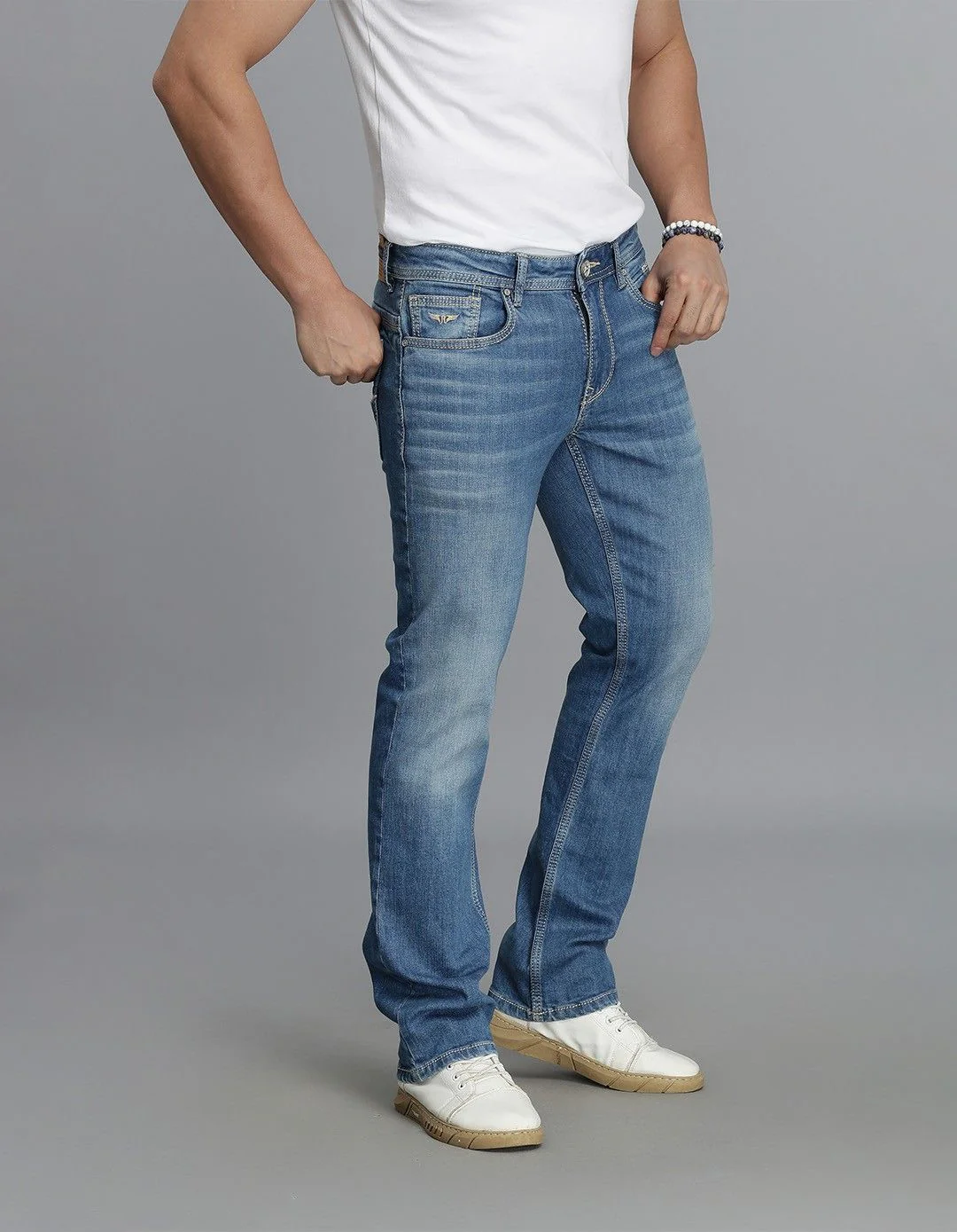 Med Blue 5 Pocket Midrise Loose Fit jeans - Image 4