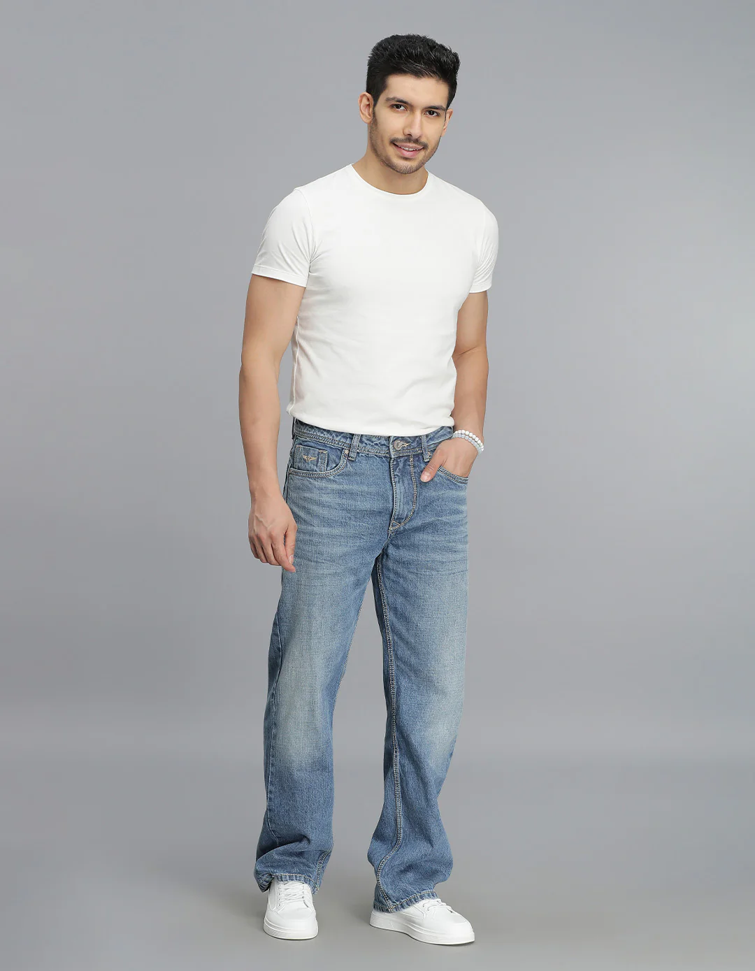 Med Blue 5 Pocket Midrise Loose Fit jeans - Image 2