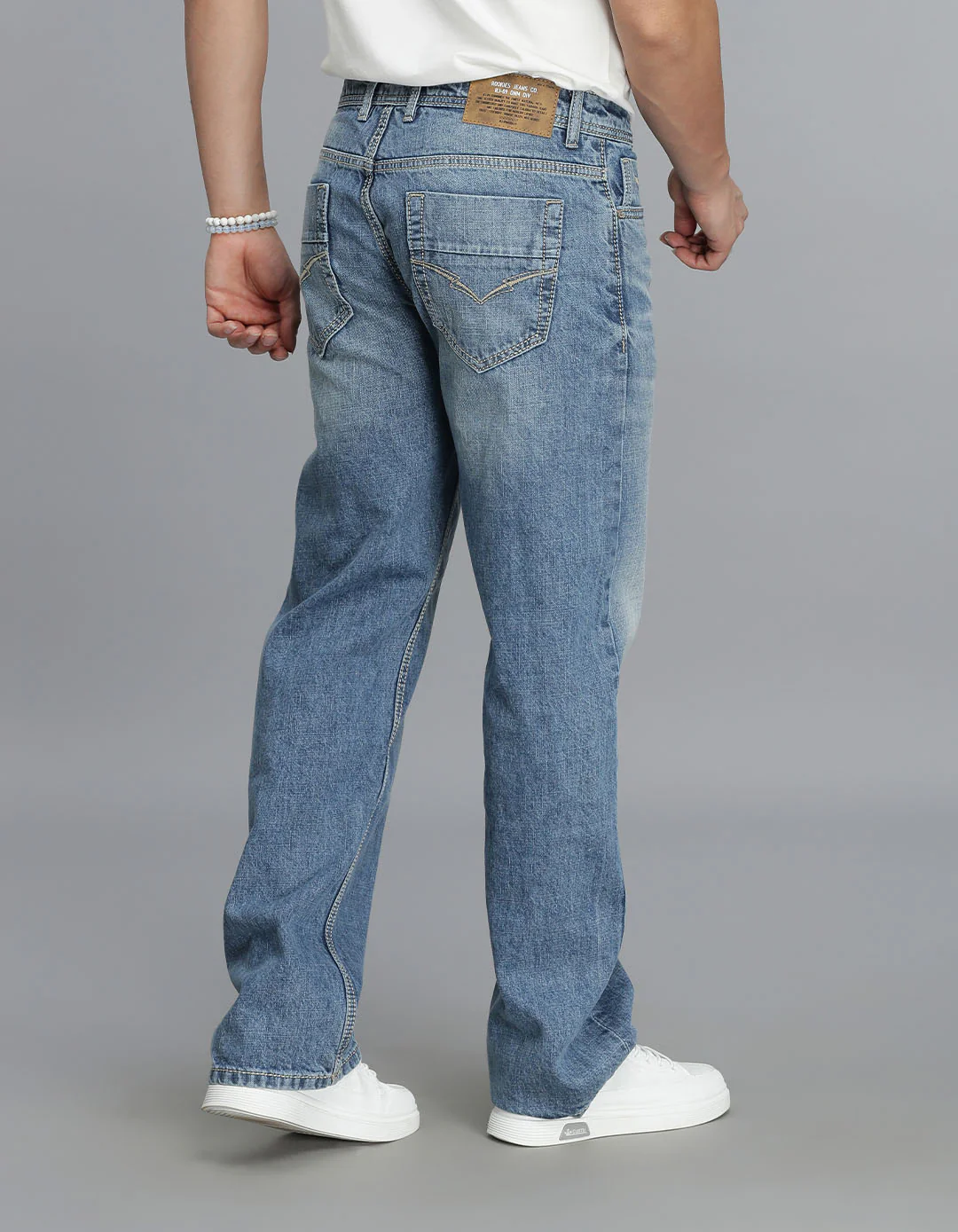 Med Blue 5 Pocket Midrise Loose Fit jeans - Image 5