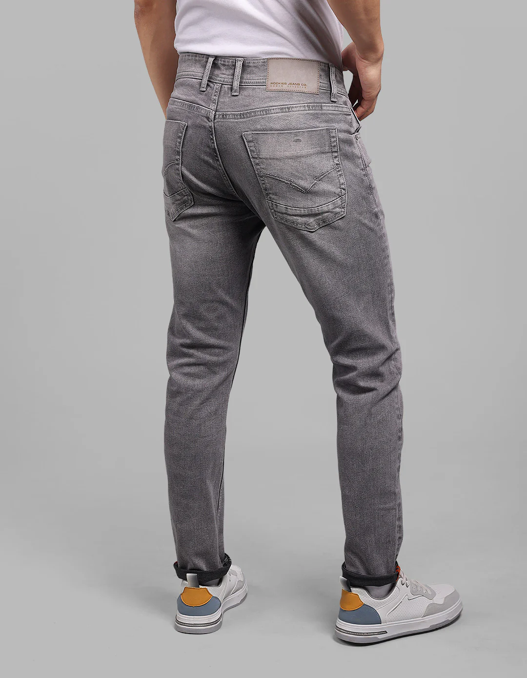 Med Grey 5 Pocket Low-Rise Ankle Length Stretch Jeans - Image 6
