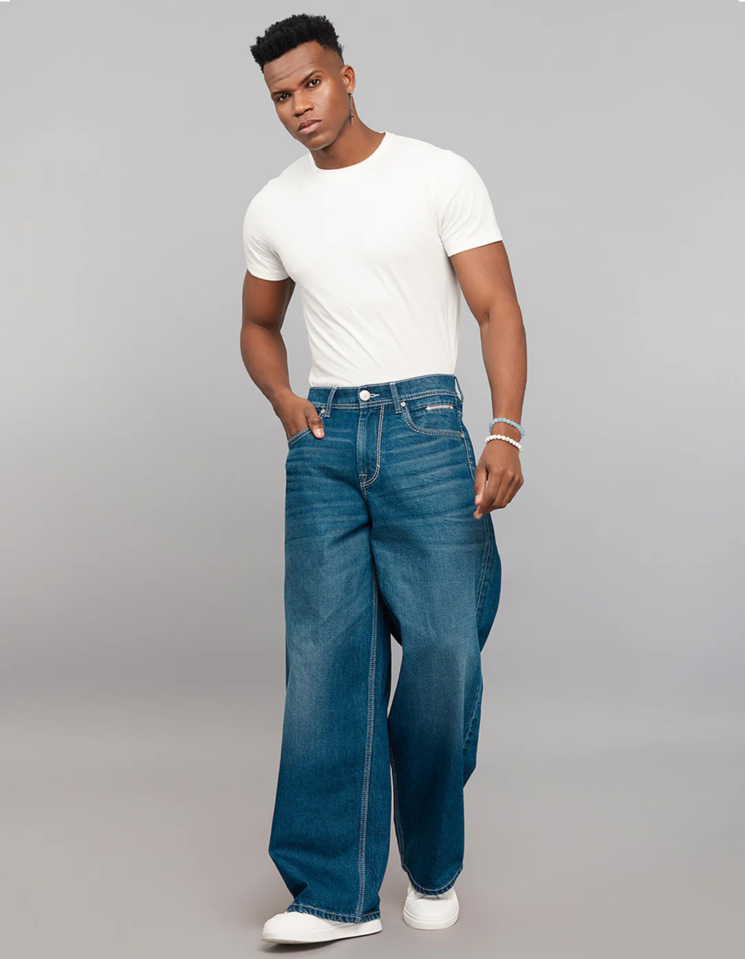 Medium Blue Extra Loose Fit Jeans - Image 2