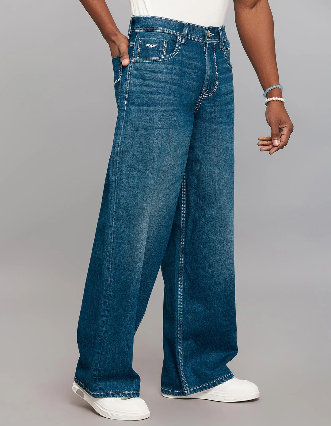 Medium Blue Extra Loose Fit Jeans - Image 5