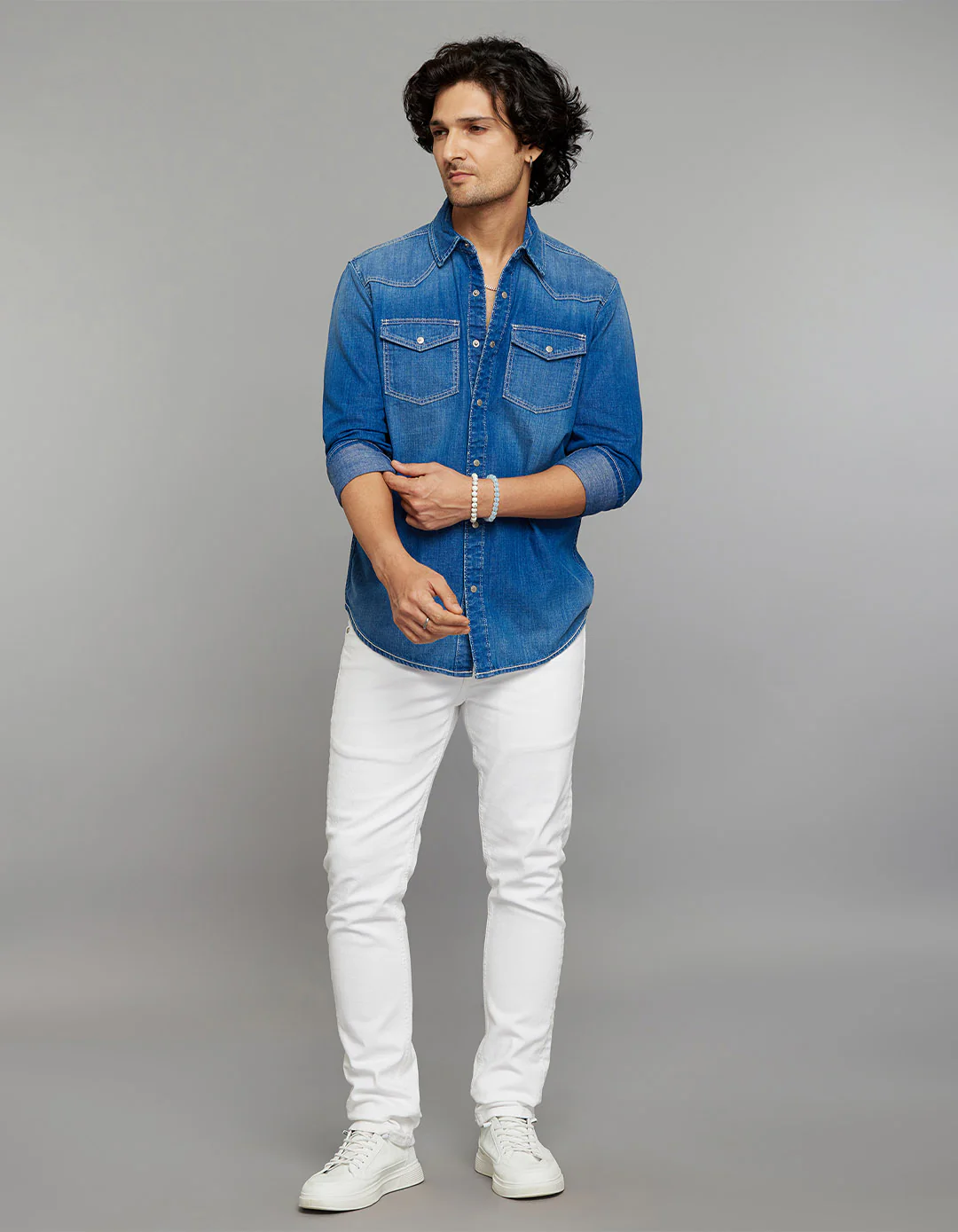 Medium Blue Full Sleeves Denim Shirt - Image 2