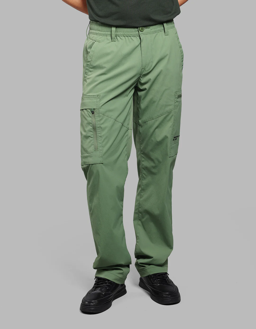 Military Green Comfort Straight Fit Stretch Cargo Pants