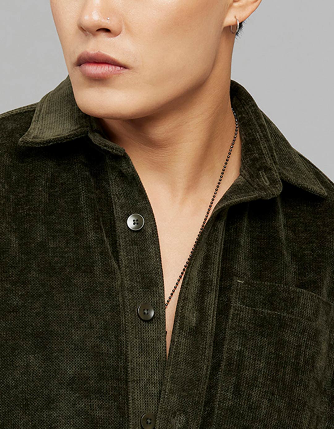 Military Green Full Sleeves Button Front Closure Shacket - Image 5