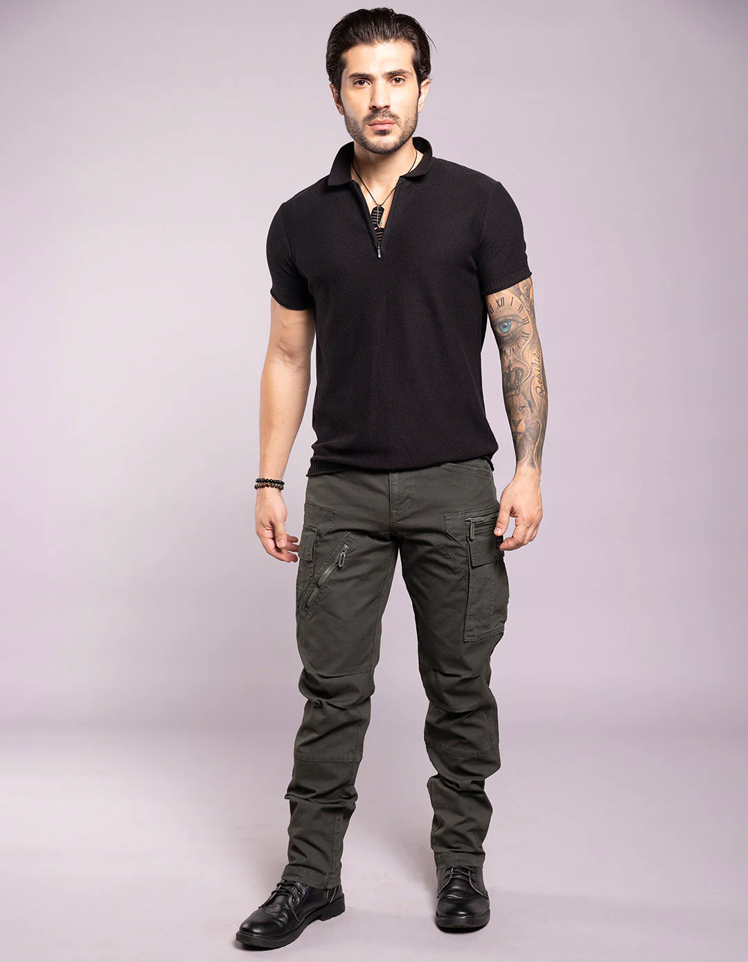 Military Green Regular Fit Cargo Pant - Image 2