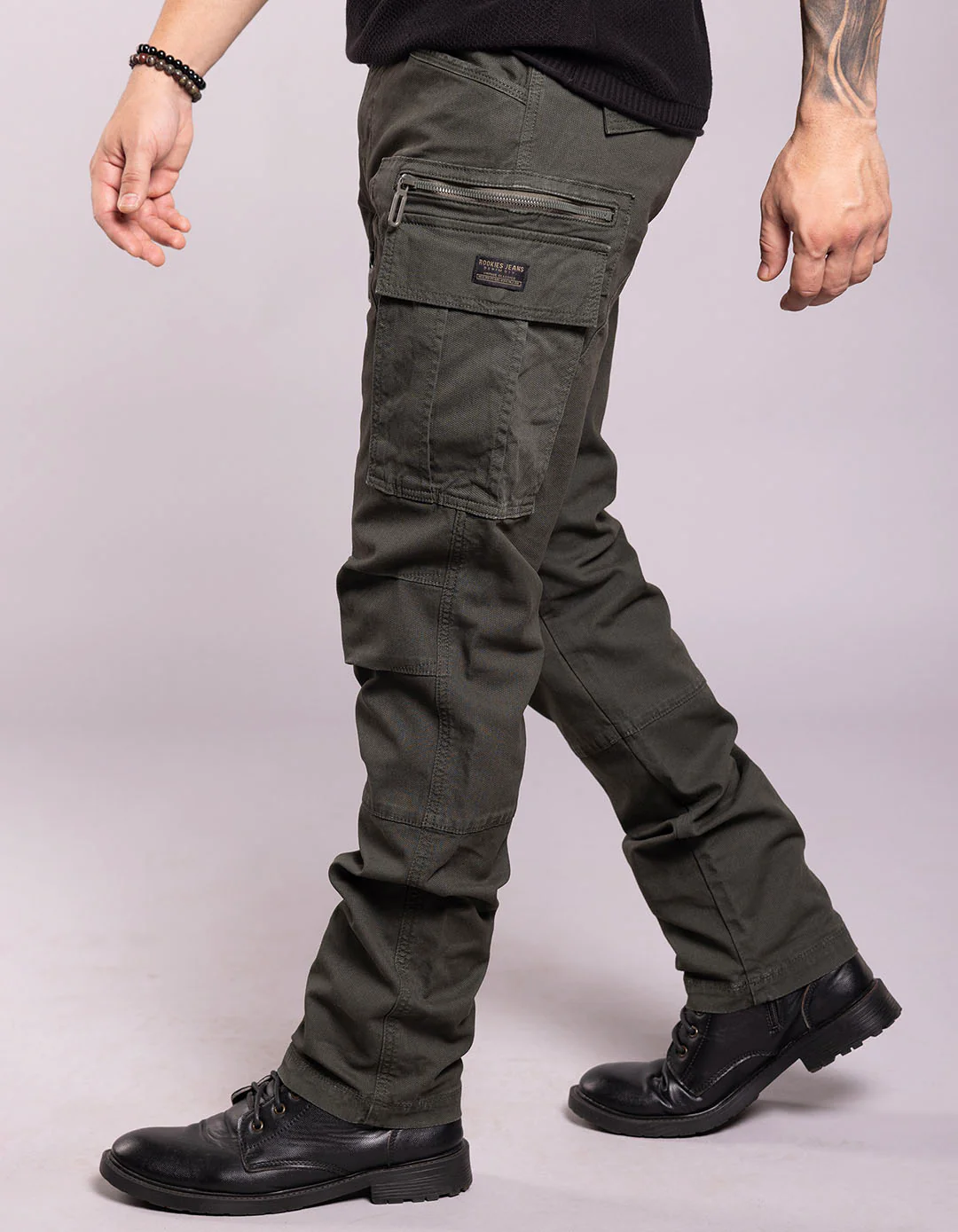 Military Green Regular Fit Cargo Pant - Image 4