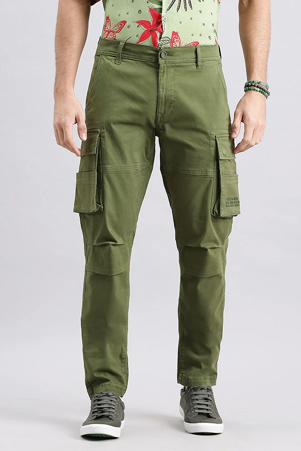 Military Green Regular Fit Cargo Pant