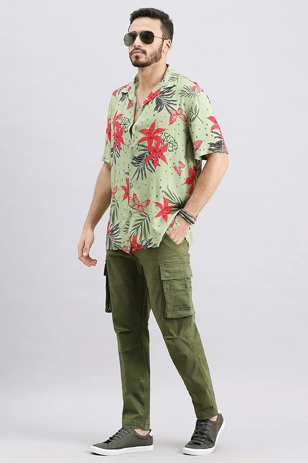 Military Green Regular Fit Cargo Pant - Image 2