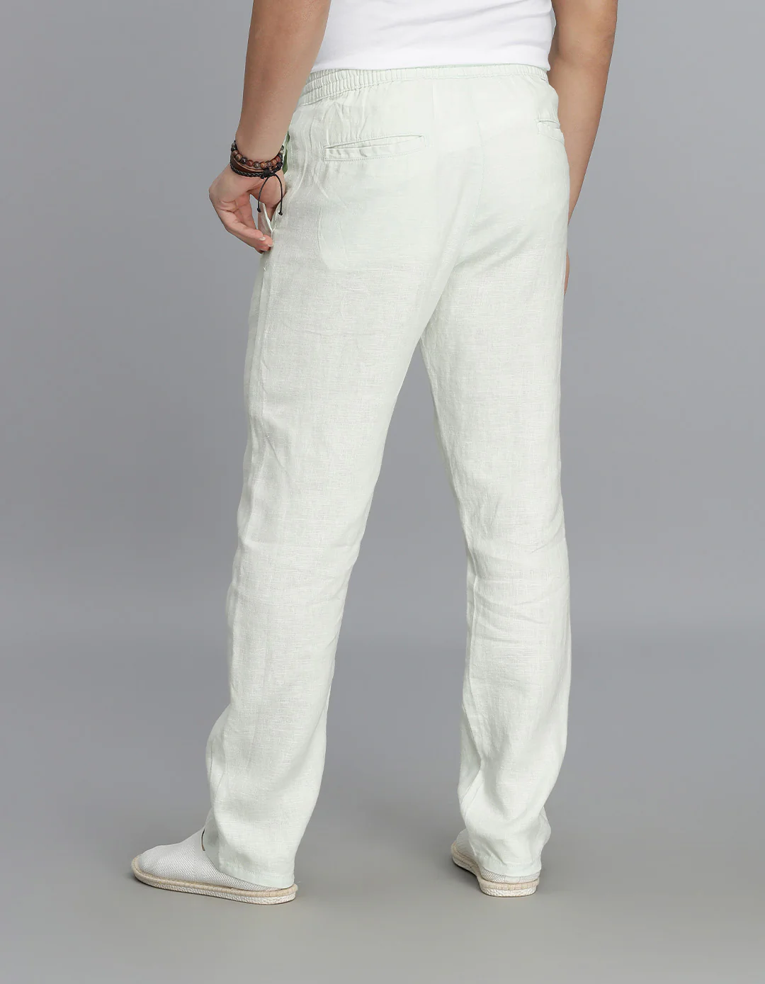 Mint Green 100% Linen Pant - Image 5