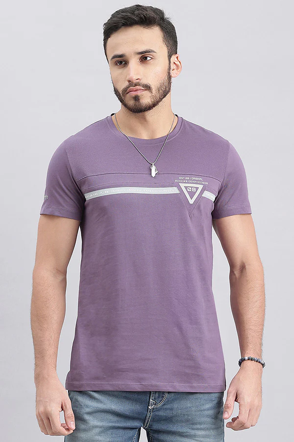 Mulled Grape Half Sleeve Round Neck Tee