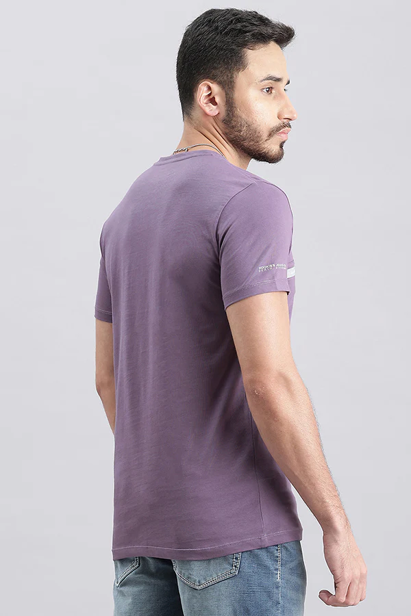 Mulled Grape Half Sleeve Round Neck Tee - Image 4