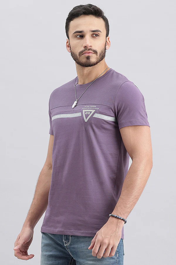 Mulled Grape Half Sleeve Round Neck Tee - Image 5