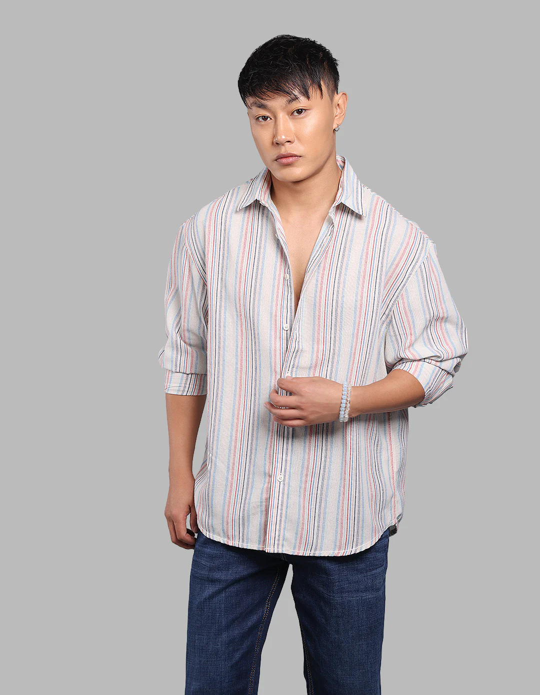 Multi Color Full Sleeve Stripe Shirt