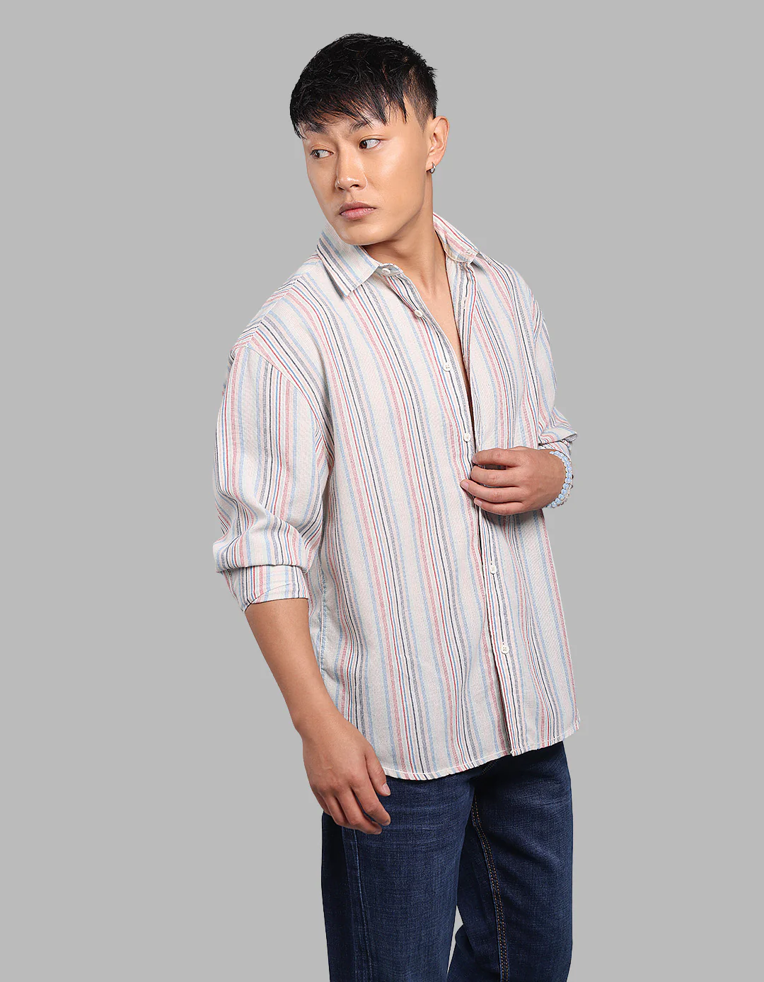 Multi Color Full Sleeve Stripe Shirt - Image 4