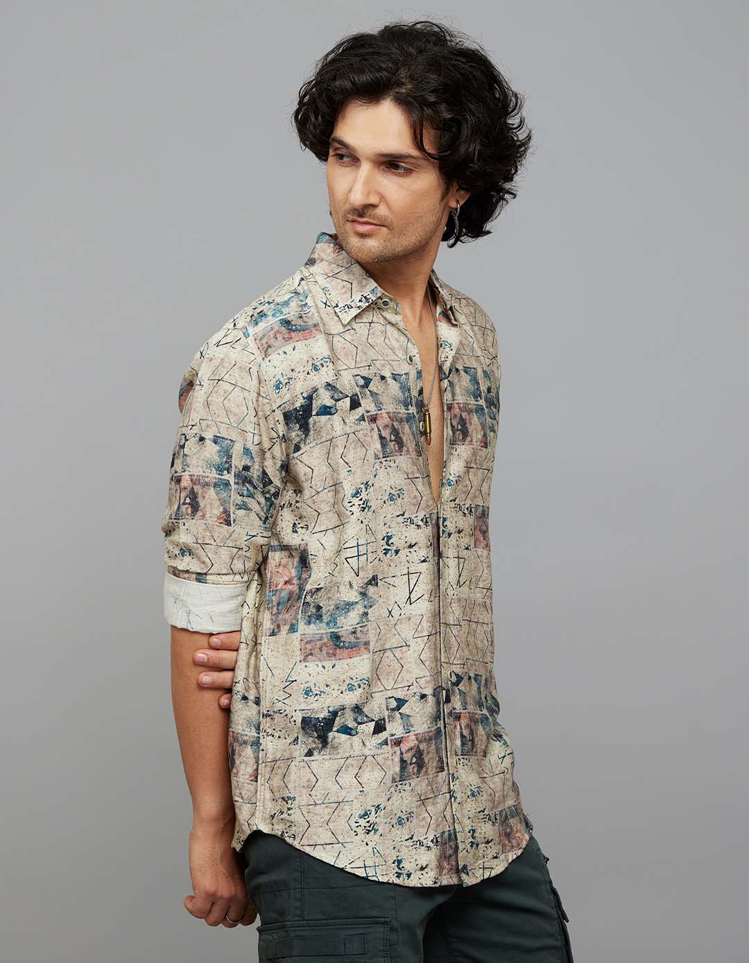 Multi Color Full Sleeves Printed Shirt - Image 4