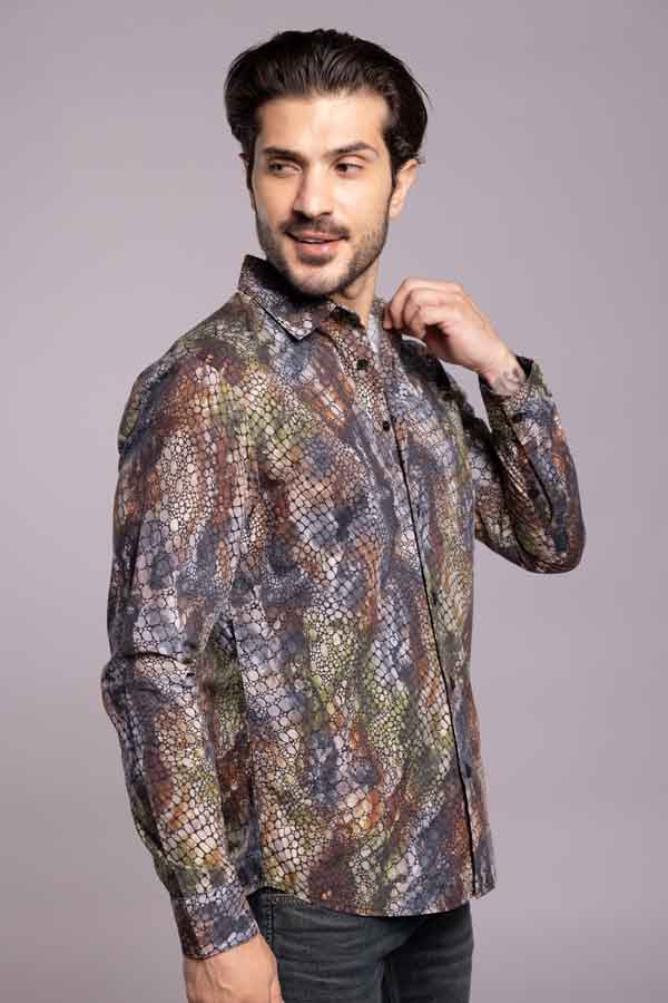 Multi Color Full Sleeves Printed Shirt - Image 4