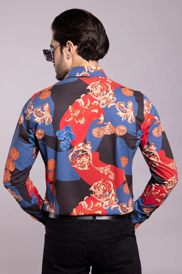 Multi Color Full Sleeves Printed Shirt - Image 5