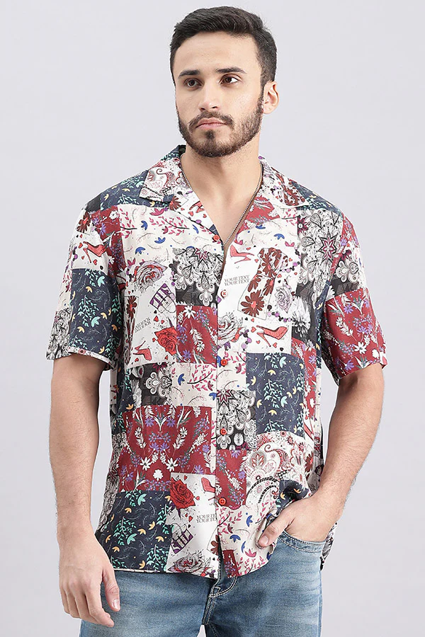 Multi Color Half Sleeve Printed Shirt