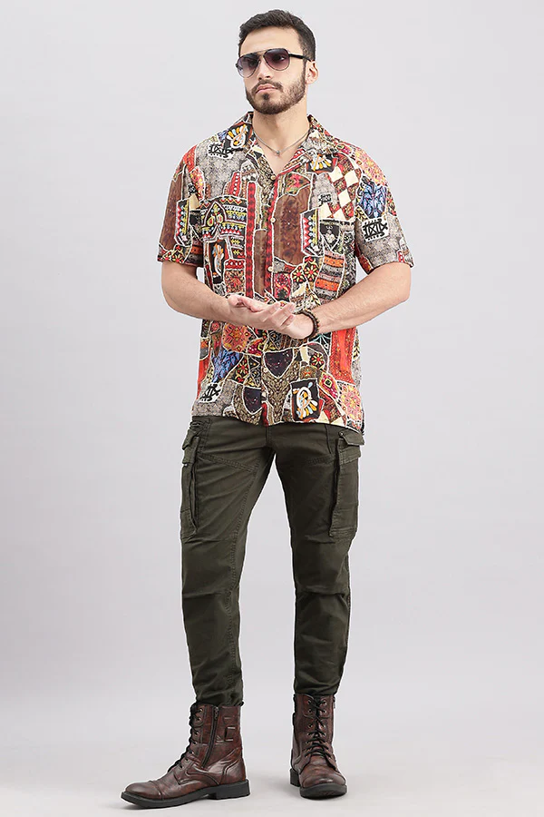 Multi Color Half Sleeve Printed Shirt - Image 2