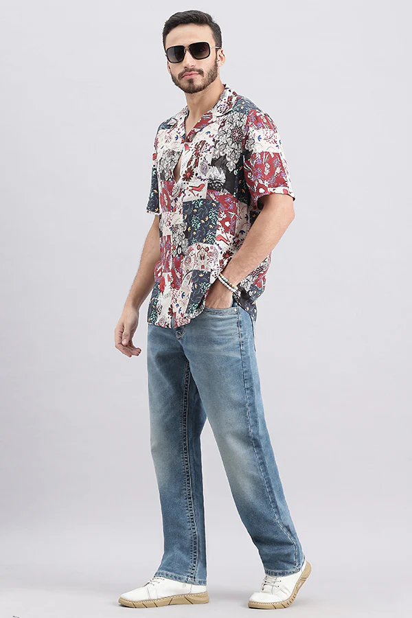 Multi Color Half Sleeve Printed Shirt - Image 2