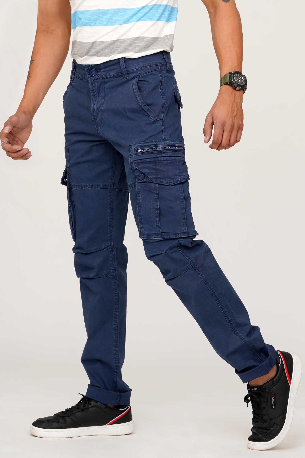 Navy Regular Fit Cargo Pant - Image 2