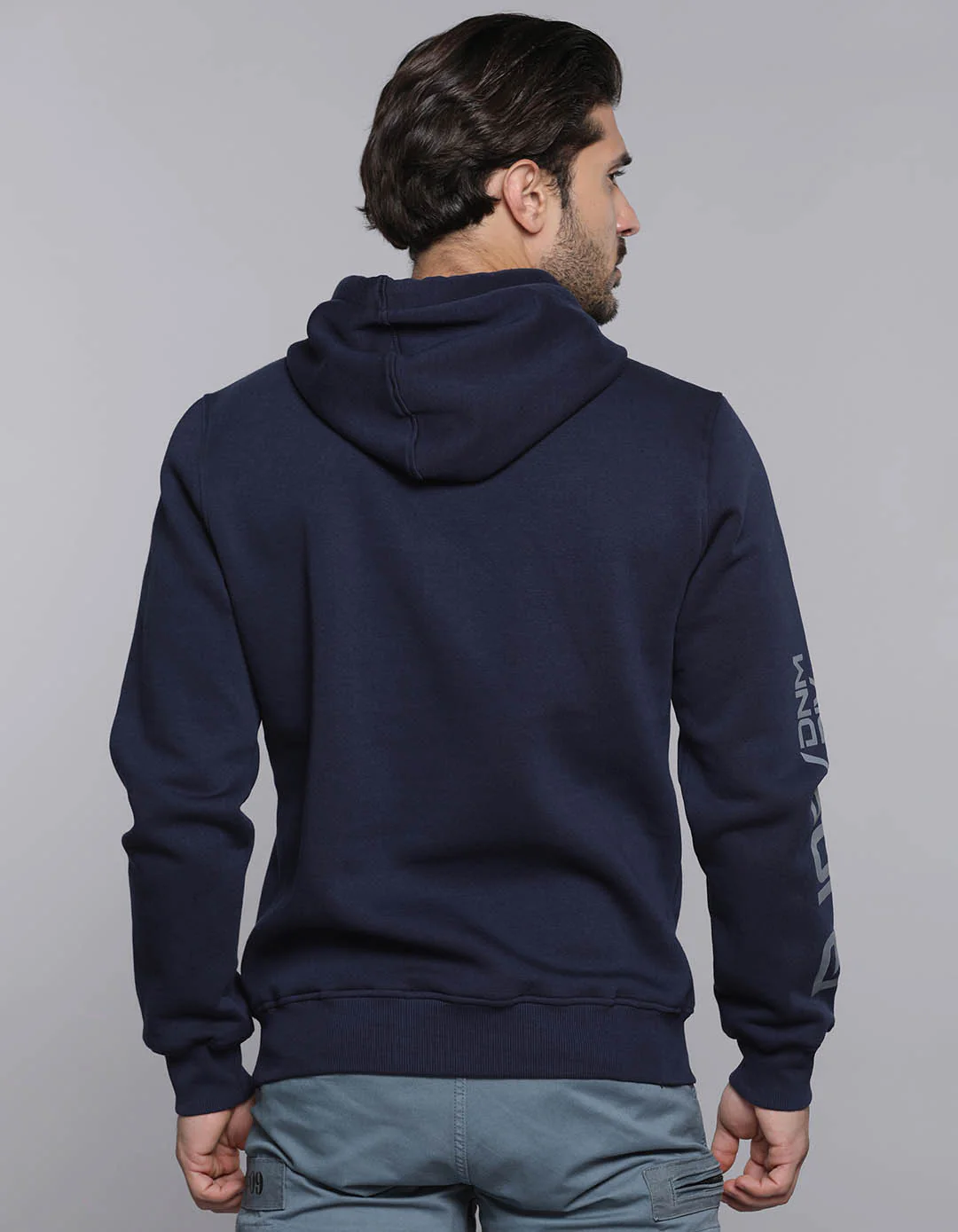Navy Blue Full Sleeves Hoodie - Image 6