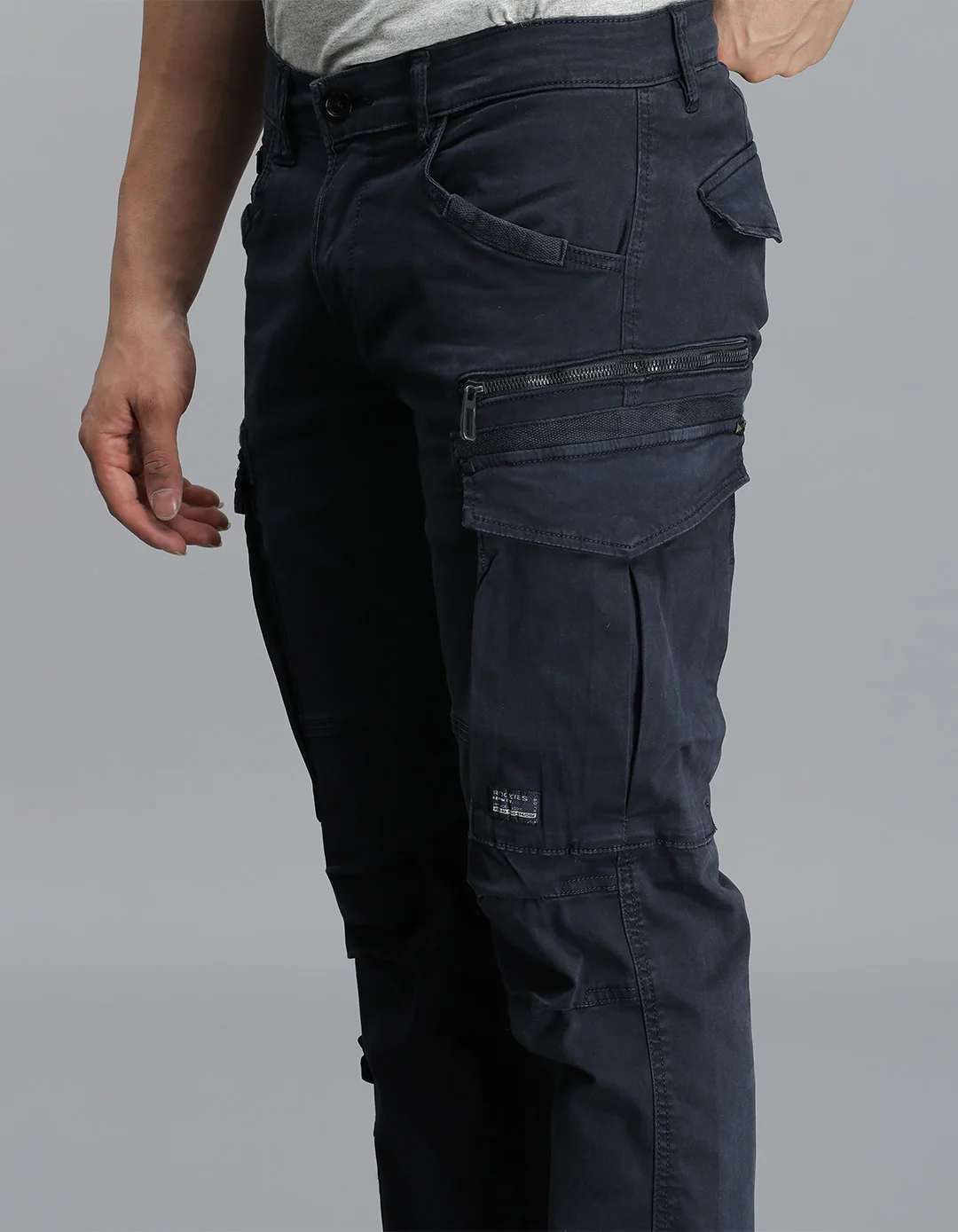 Navy Regular Fit Cargo Pant - Image 6