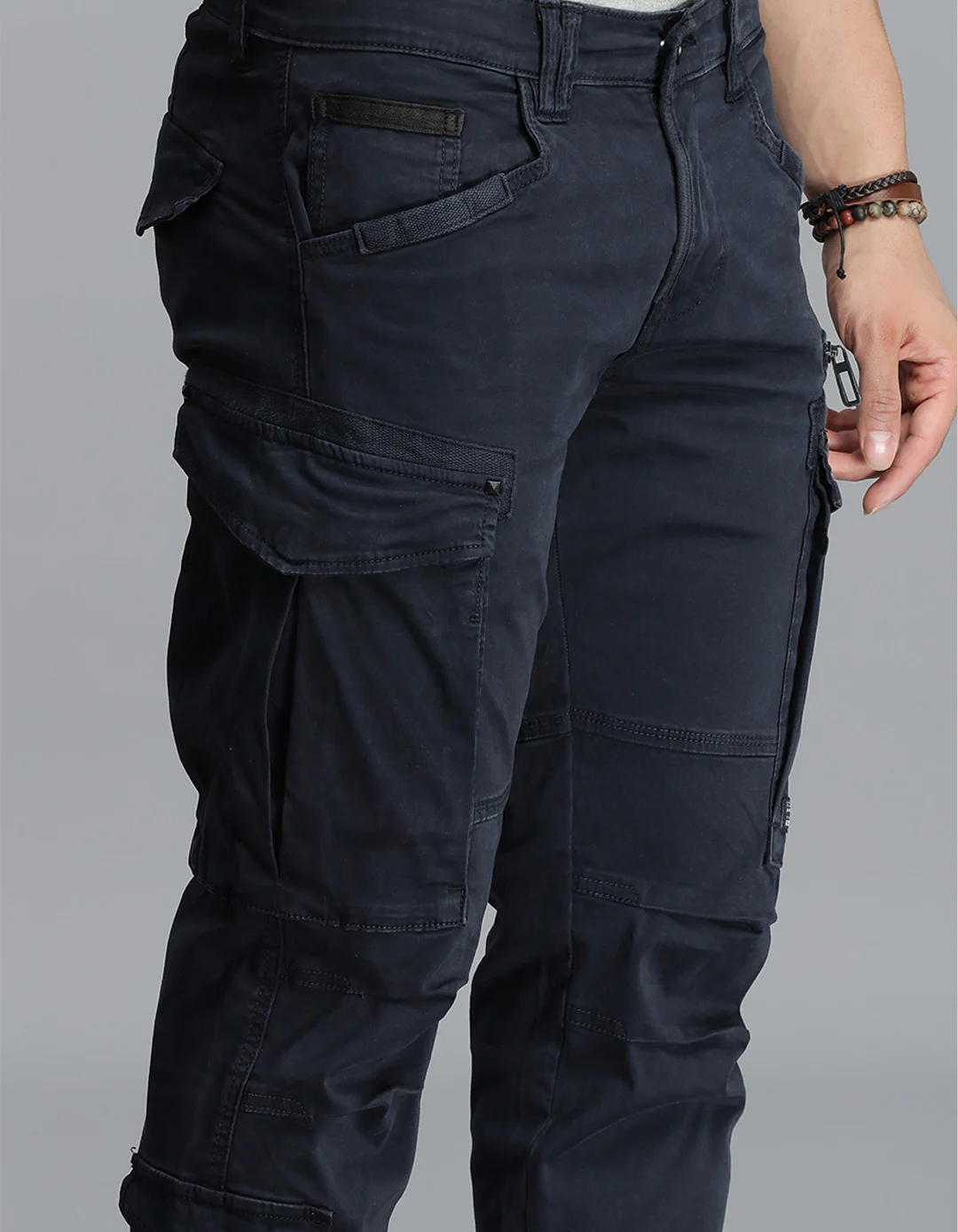 Navy Regular Fit Cargo Pant - Image 7
